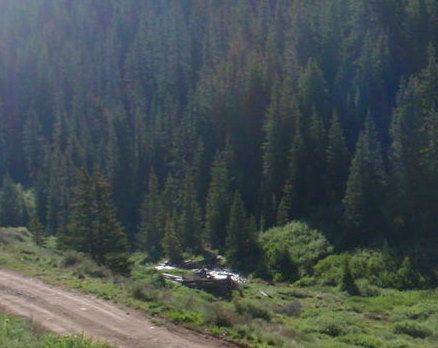 There is an old Cabin down there.